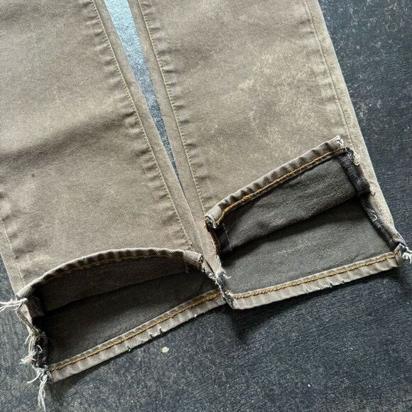 Levi’s Men’s Thrashed Jeans Brown/Gold Color Size 30x28.5 Grunge Style Ripped - Picture 4 of 16